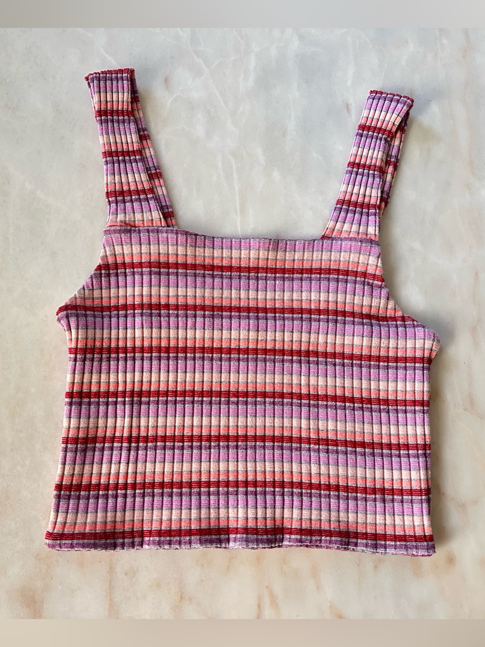 American Eagle Outfitters Ribbed Square-Neck Tank